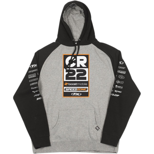 Factory Effex - Factory Effex CR22 Pullover Hoody - 21-88612 - Gunmetal Heather/Black - Medium