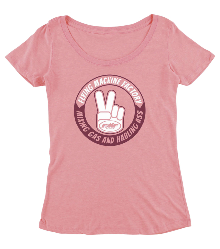 FMF Racing - FMF Racing Twain Scoop Womens T-Shirt - SP8418901-PNK-WLG - Pink - Large