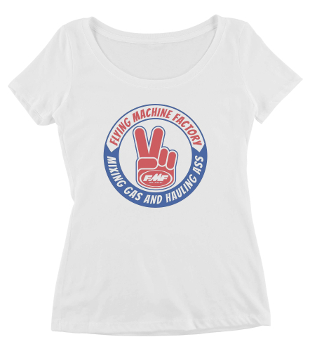 FMF Racing - FMF Racing Twain Scoop Womens T-Shirt - SP8418901-WHT-WLG - White - Large