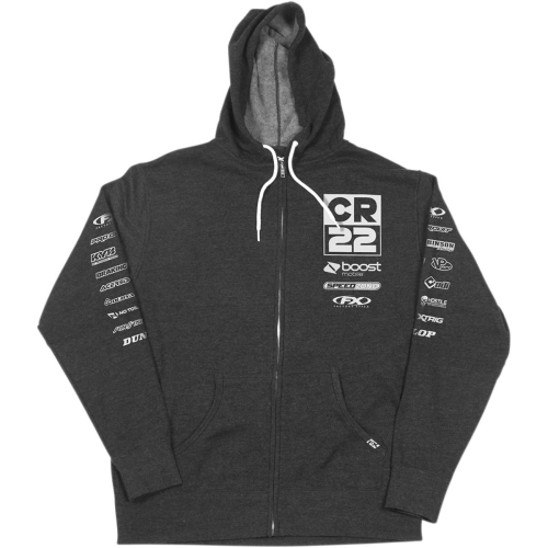 Factory Effex - Factory Effex CR22 Racing Team Zip-Up Hoody - 21-88632 - Charcoal Heather - Medium