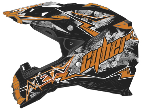Cyber Helmets - Cyber Helmets UX-28 Lightning Helmet - UX28-4-BKORG-2XL - Black/Orange - 2XL