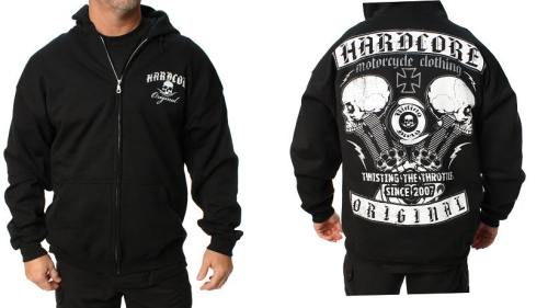 Outlaw Threadz - Outlaw Threadz Hardcore Original Zip Hoody - MZ19-3XL - Black - 3XL