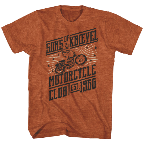 Evel Knievel - Evel Knievel Evel Motorclub T-Shirt - EK5122L - Orange - Large