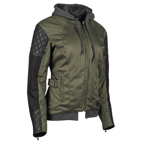 Speed & Strength - Speed & Strength Double Take Womens Leather-Textile Jacket - 1101-1218-4751 - Olive/Black - X-Small