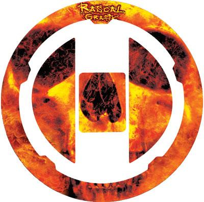 Rascal Grafik - Rascal Grafik Gas Cap Protector - Fire Skull - Suzuki Universal - RA36681