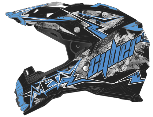 Cyber Helmets - Cyber Helmets UX-28 Lightning Helmet - UX28-4-BKBLU-XS - Black/Blue - X-Small