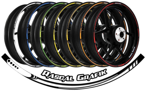 Rascal Grafik - Rascal Grafik 17in. Universal Wheel Speed Strip Kit - Blue Smoke - RA36926