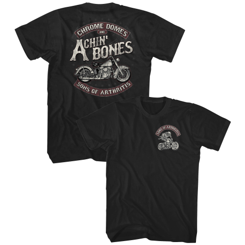 Evel Knievel - Evel Knievel SOA Chrome Domes T-Shirt - SOA501SM - Black - Small