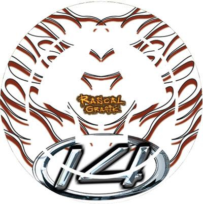 Rascal Grafik - Rascal Grafik Gas Cap Protector - Flaming White/Red - RA36695