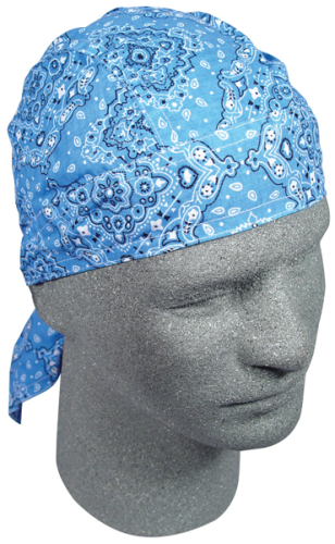 Zan Headgear - Zan Headgear Flydanna Headwrap - Z108C - Paisley Sky Blue - OSFM