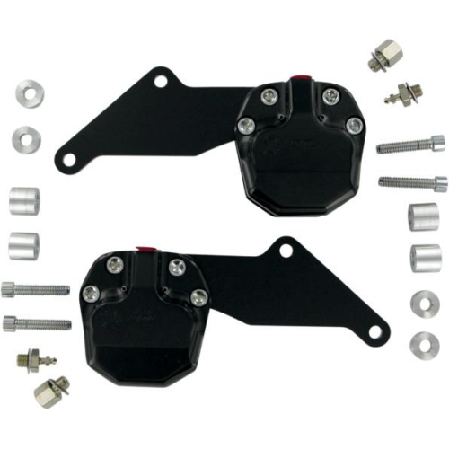 GMA Engineering - GMA Engineering 2-Piston Front Dual-Disc Caliper Kit - Classic Black Contrast Cut - GMA-200DDB