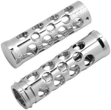 Battistinis Custom Cycles - Battistinis Custom Cycles Billet Grips with Round Holes - Chrome - 07-138