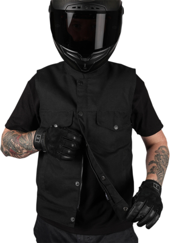 Thrashin Supply Company - Thrashin Supply Company Nightrider Vest - TMJ-04-09 - Black - Medium
