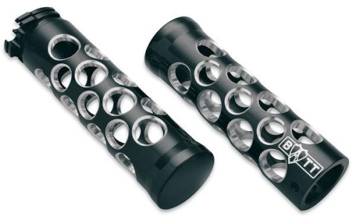 Battistinis Custom Cycles - Battistinis Custom Cycles Billet Grips with Round Holes - Black - 07-146