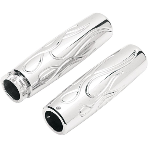 Drag Specialties - Drag Specialties Flame Billet Grips - Chrome - 78070020
