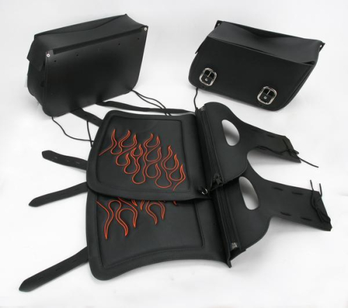Saddlemen - Saddlemen Highway Tattoo Saddlebag - Orange - 18in.L x 6in.W x 12in.H - X021-05-0426
