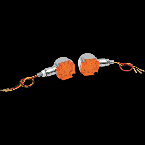 Emgo - Emgo Maltese LED Marker Lights - Chrome/Amber - 61-99152
