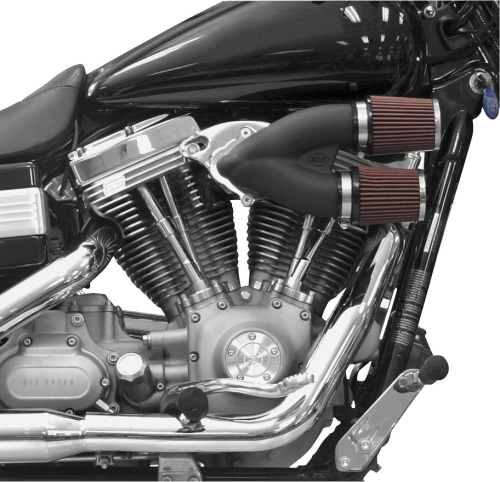 S&S Cycle - S&S Cycle Single Bore Tuned Induction System - Wrinkle Black - 106-4966