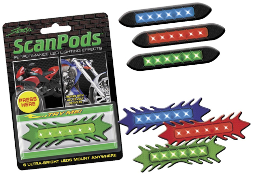 Street FX - Street FX Motorcycle Scanpods - Tribal - Blue LED - 1041709