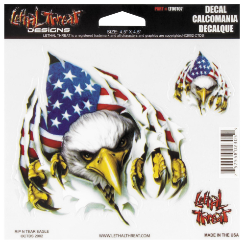 Lethal Threat - Lethal Threat Rip N Tear Eagle Decal - LT00107