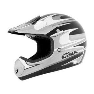 Cyber Helmets - Cyber Helmets Visor for UX-10 Helmet - Black/White/Silver Rush - 640178
