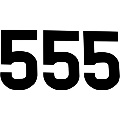 N-Style - N-Style Pros 6 Stick-On Number - 6.5in. - No.5 - Black - NVI-5B