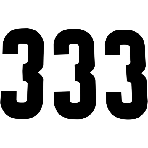 N-Style - N-Style Pros 2 Stick-On Number - 7in. - No.3 - Black - NII-3B