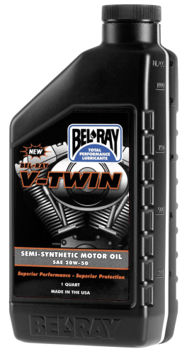 Bel-Ray - Bel-Ray V-Twin Semi-Synthetic Oil - 20W50 - 1qt. - 96910-BT1QB