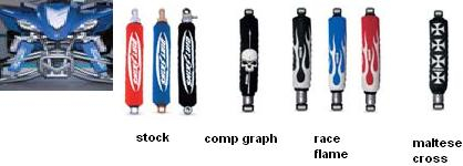 Schampa - Schampa Dirtskins Stock Shock Covers - Black/Race Flame Graphic - DS35-1E