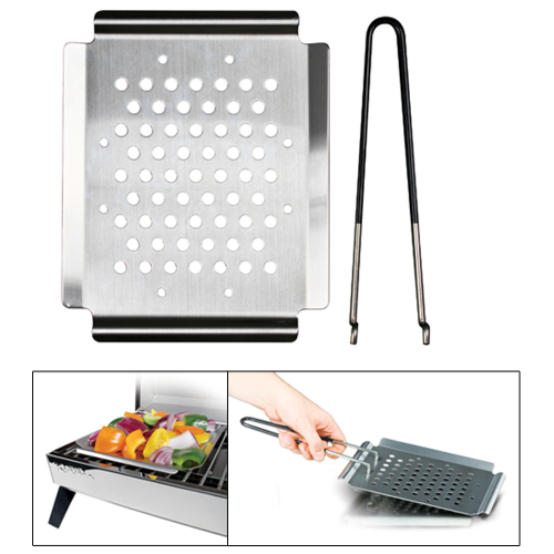 Kuuma Products - Kuuma Premium Fish & Veggie Tray w/Removable Handle - Stainless Steel