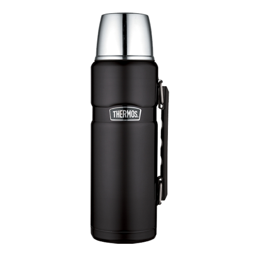 Thermos - Thermos Stainless King&trade; Vacuum Insulated Beverage Bottle - 1.2L - Stainless Steel/Matte Black
