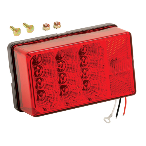 Wesbar - Wesbar 4" x 6" Waterproof LED 7-Function, Right/Curbside w/3 Wire 90 deg Pigtail Trailer Light