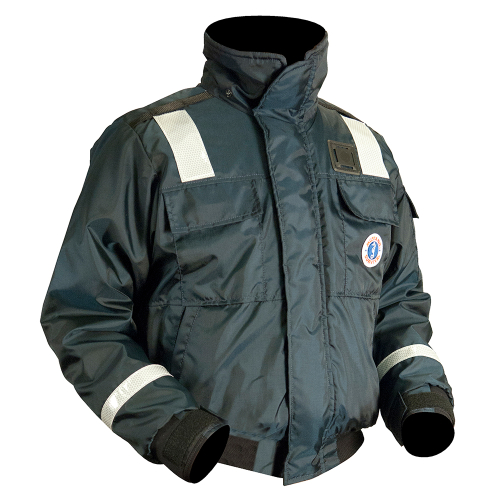 Mustang Survival - Mustang Classic Bomber Jacket w/SOLAS Tape - Small - Navy