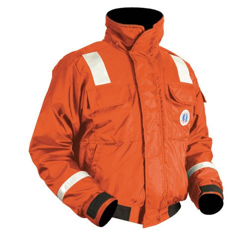 Mustang Survival - Mustang Classic Bomber Jacket w/SOLAS Reflective Tape - Large - Orange
