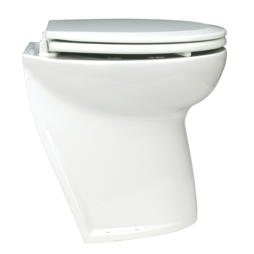 Jabsco - Jabsco Deluxe Flush Electric Toilet - Fresh Water - Angled Back