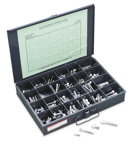 Gardner-Westcott - Gardner-Westcott Chrome Allen Bolt Assortments - Fine Thread - 24-FA