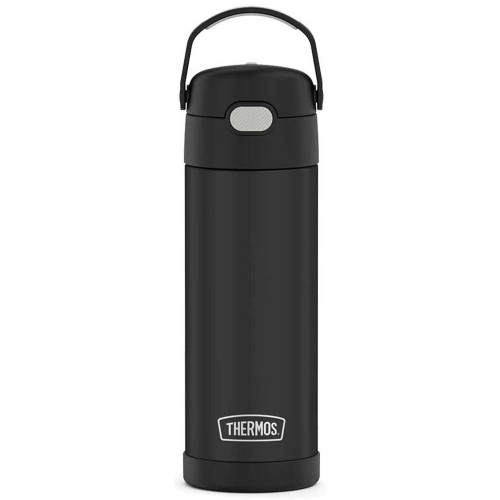 Thermos - Thermos FUNtainer&reg; 16oz Vacuum-Insulated Stainless Steel - Matte Black