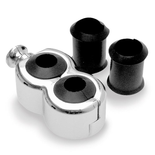 Bikers Choice - Bikers Choice Swivel Head Cable Clamp Guide - Dual 15/64, 9/32, 15/16 and 11/32 - Chrome - 11-0050