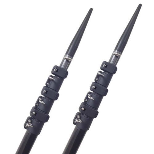 Lee's Tackle - Lee's 16' Telescopic Carbon Fiber Outrigger Poles Sleeved f/Rupp Bases