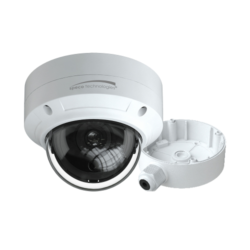 Speco Tech - Speco 4MP H.265 AI Dome IP Camera w/IR 2.8mm Fixed Lens - White Housing w/Included Junction Box (Power Over Ethernet)