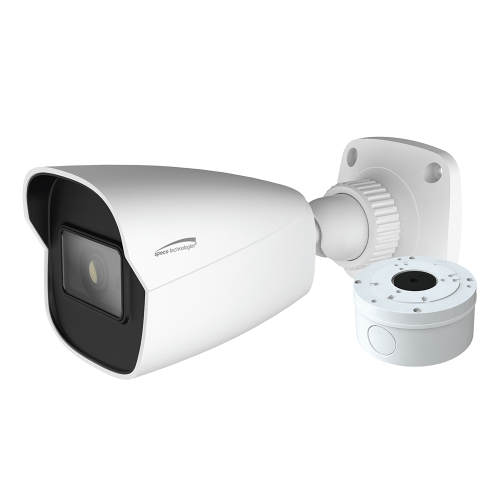 Speco Tech - Speco 4MP H.265 AI Bullet Camera 2.8mm Lens - White Housing w/Included Junction Box (Power Over Ethernet)