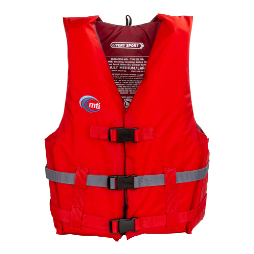 MTI Life Jackets - MTI Livery Sport Life Jacket - Red/Dark Gray - Medium/Large