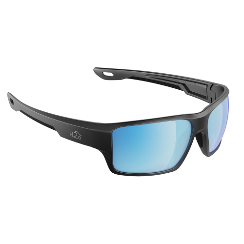 H2Optix - H2Optix Ashore Sunglasses Matt Gun Metal, Grey Blue Flash Mirror Lens Cat. 3 - AntiSalt Coating w/Floatable Cord