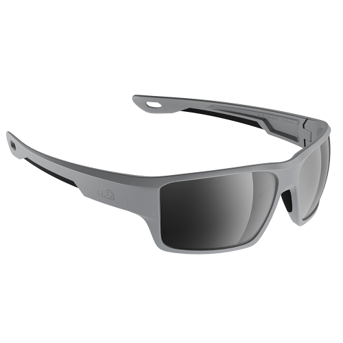 H2Optix - H2Optix Ashore Sunglasses Matt Grey, Grey Silver Flash Mirror Lens Cat. 3 - AntiSalt Coating w/Floatable Cord