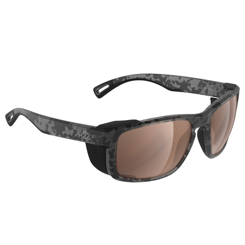 H2Optix - H2Optix Reef Sunglasses Matt Tiger Shark, Brown Lens Cat.3 - AntiSalt Coating w/Floatable Cord