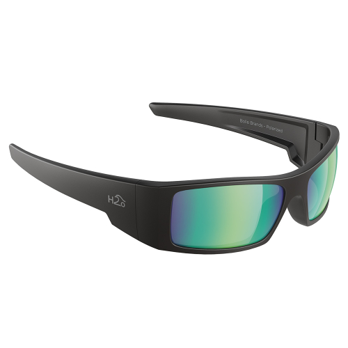 H2Optix - H2Optix Waders Sunglasses Matt Black, Brown Green Flash Mirror Lens Cat.3 - AntiSalt Coating w/Floatable Cord