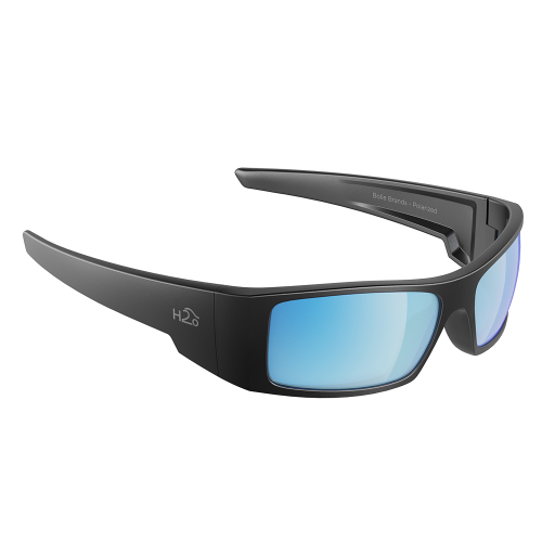 H2Optix - H2Optix Waders Sunglasses Matt Gun Metal, Grey Blue Flash Mirror Lens Cat.3 - AntiSalt Coating w/Floatable Cord