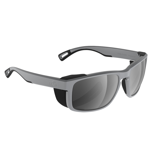 H2Optix - H2Optix Reef Sunglasses Matt Grey, Grey Silver Flash Mirror Lens Cat.3 - AntiSalt Coating w/Floatable Cord