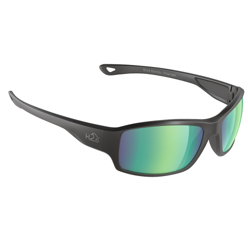 H2Optix - H2Optix Beachwalker Sunglasses Matt Black, Brown Green Flash Mirror Lens Cat. 3 - AR Coating