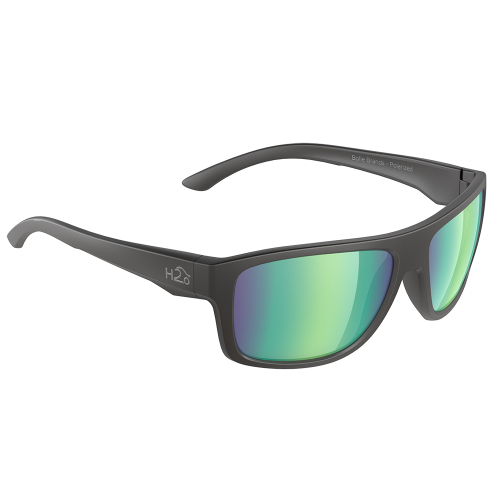 H2Optix - H2Optix Grayton Sunglasses Matt Black, Brown Green Flash Mirror Lens Cat. 3 - AR Coating